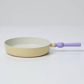 [BETTER FINGER] Neoflam Macaroon Color Yellow Cast Aluminum Frypan 10 inch Induction (IH) – All-Heat Compatible, Healthy Ceramic Coating - Made in Korea